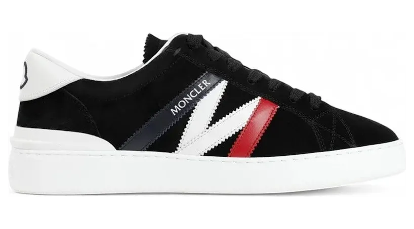 Moncler Monaco Low Suede Black White Red (4M00290-M2923P90)