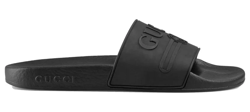 Gucci Logo Slide Black Rubber