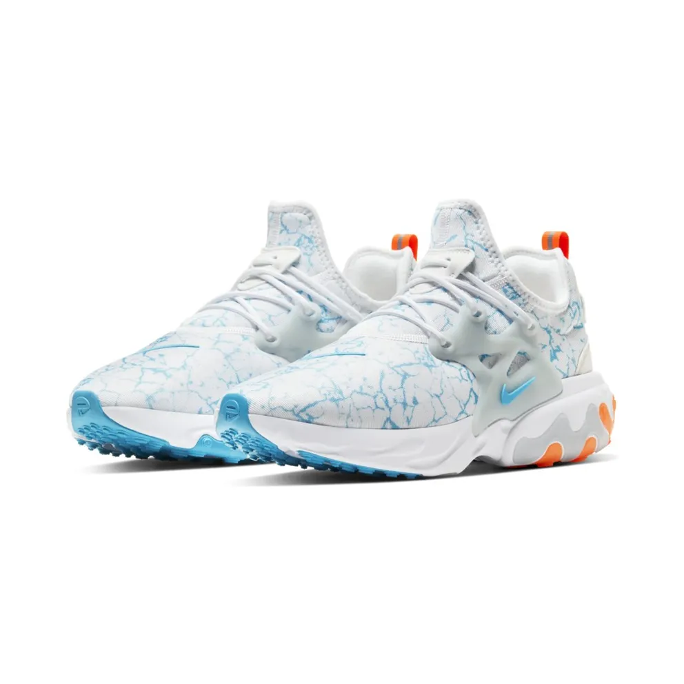 Nike React Presto Acid Wash White/Aura-Total Orange-Blue Fury (CN7664-100)