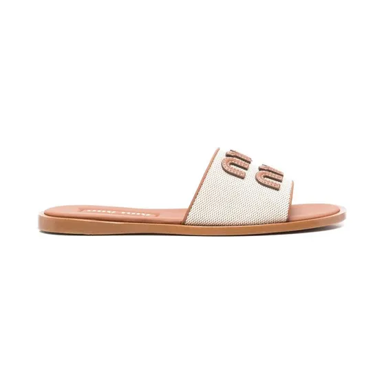 Miu Canvas Sandals Naturale (5XX644 Q1D F062F)