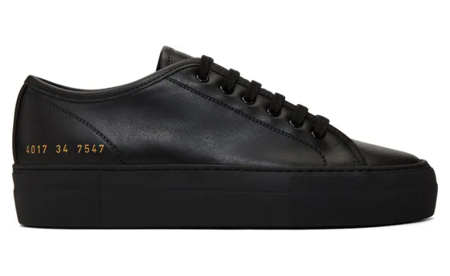 Common Projects Black Tournament Low Super Sneakers (4017)