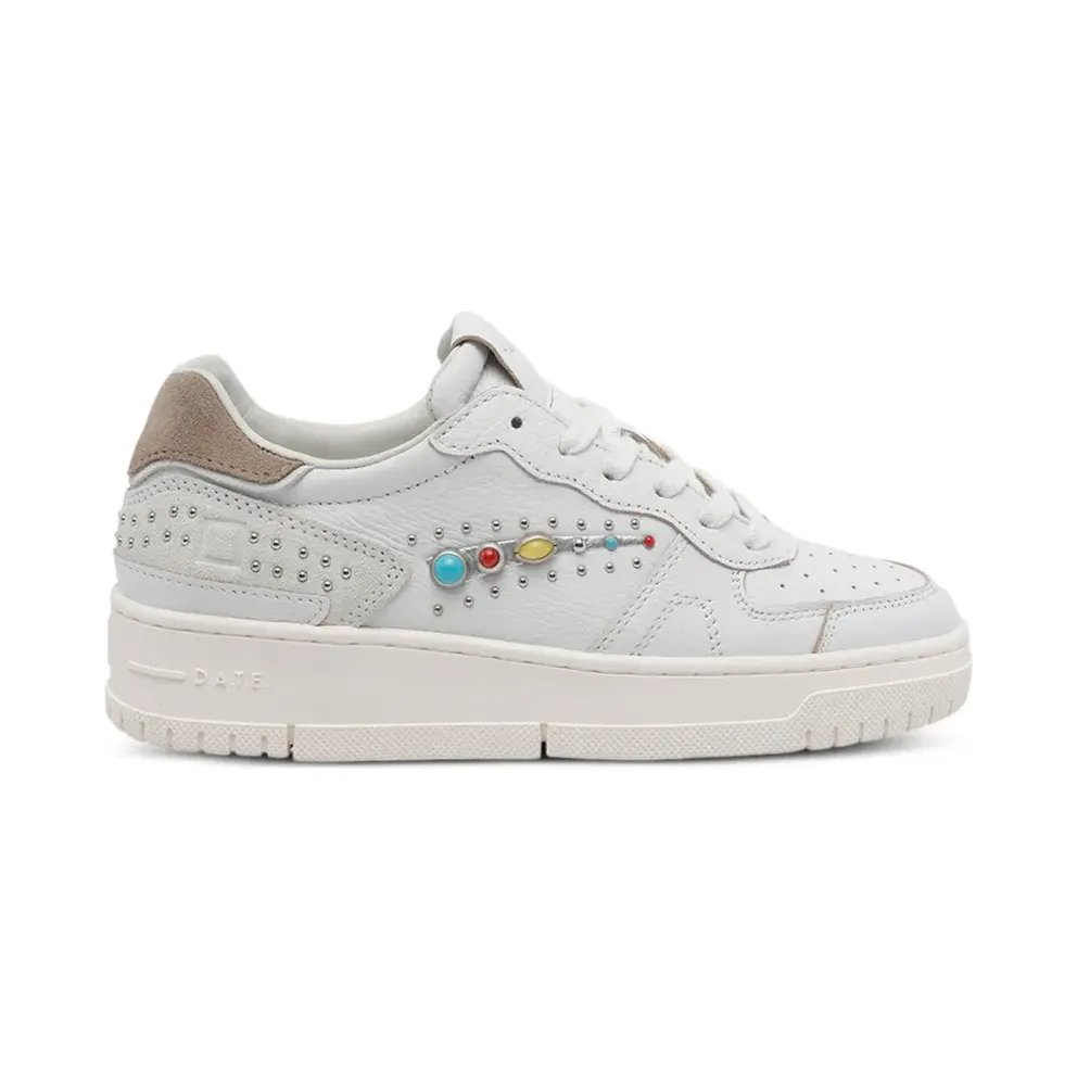 D.A.T.E. Torneo sneakers met studs – Weiß (W441TPSSWH)