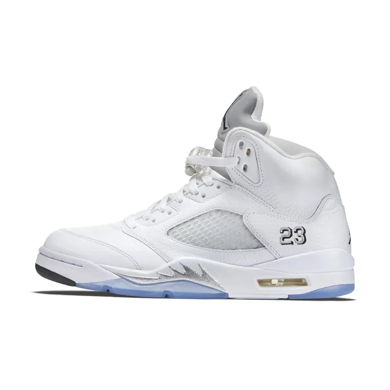 Jordan 5 Retro Metallic White (2015) White/Metallic Silver-Black (136027-130)