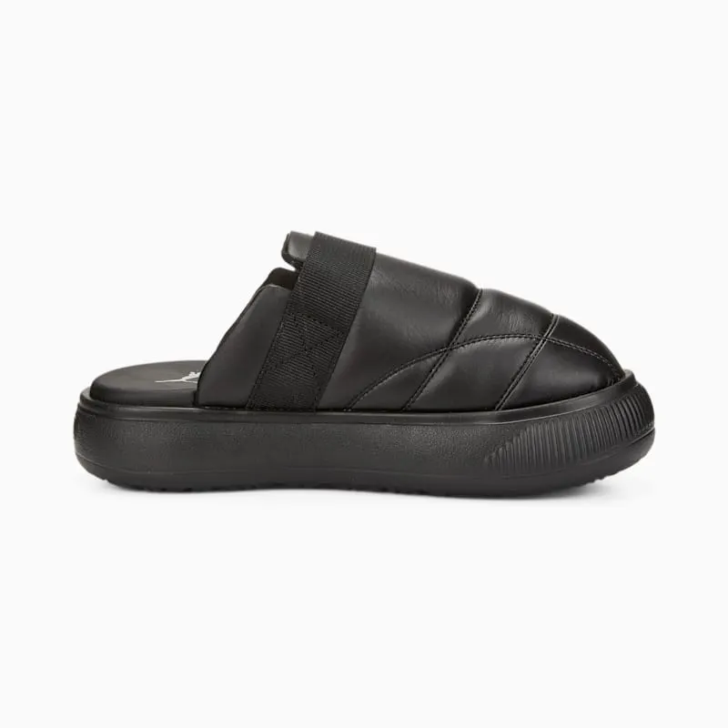Puma Suede Mayu Leather Mule Black Silver (388598-01)