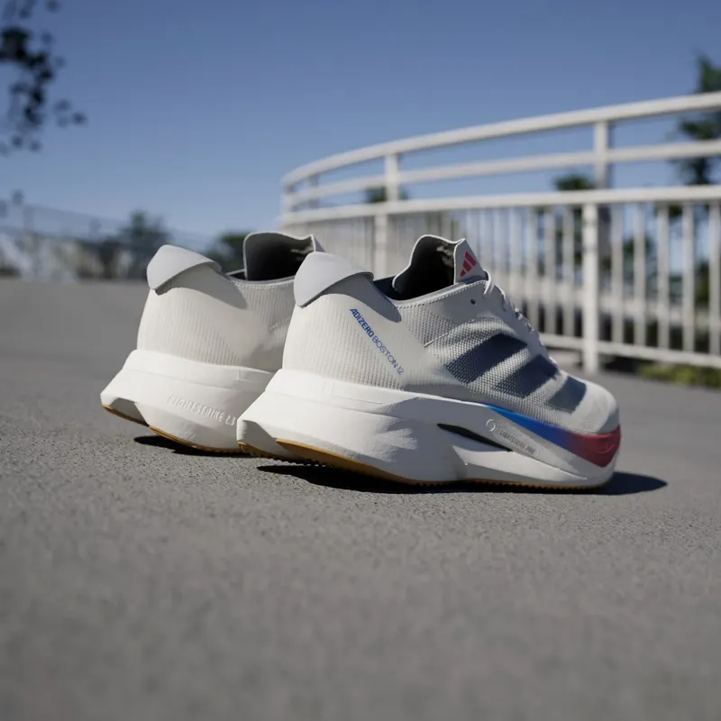 Adidas Adizero Boston 12 Core White / Dark Blue / Pure Ruby (JI4476)