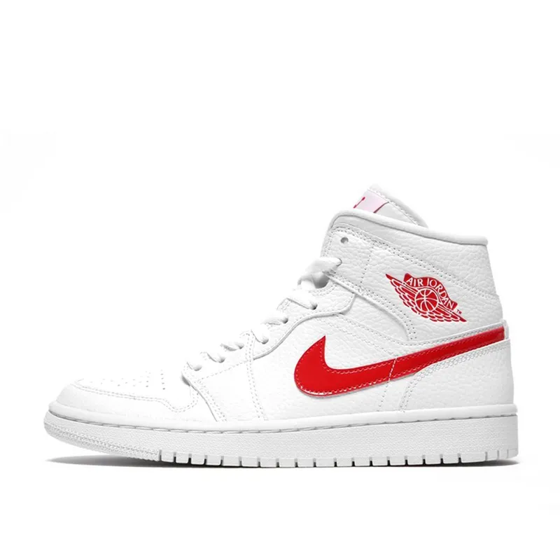 Air Jordan WMNS 1 Mid White Red (2020) (BQ6472-106)