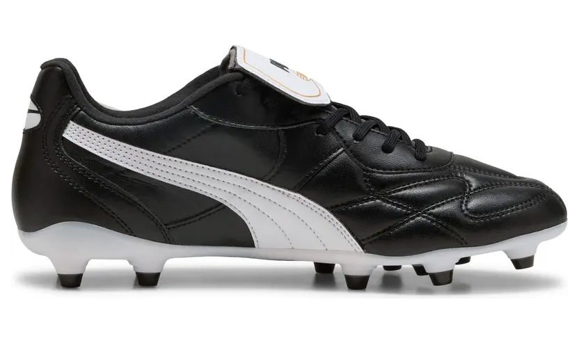Puma King Top FG/AG Fußballschuhe 01 – PUMA black/PUMA white/PUMA gold 42 für Herren, schwarz, Größe 44 ½ EU / 10 UK (108472)