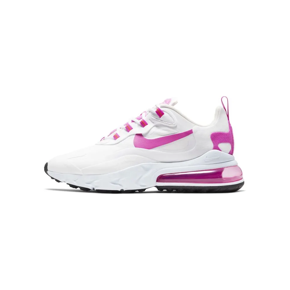 Nike Air Max 270 React White Fire Pink (W) White/Team Orange-Black-Fire Pink (CJ0619-100)