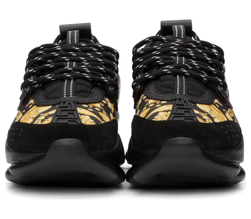 Versace Black & Gold Chain Reaction Sneakers (*DSU7071E 1A02711) (2)
