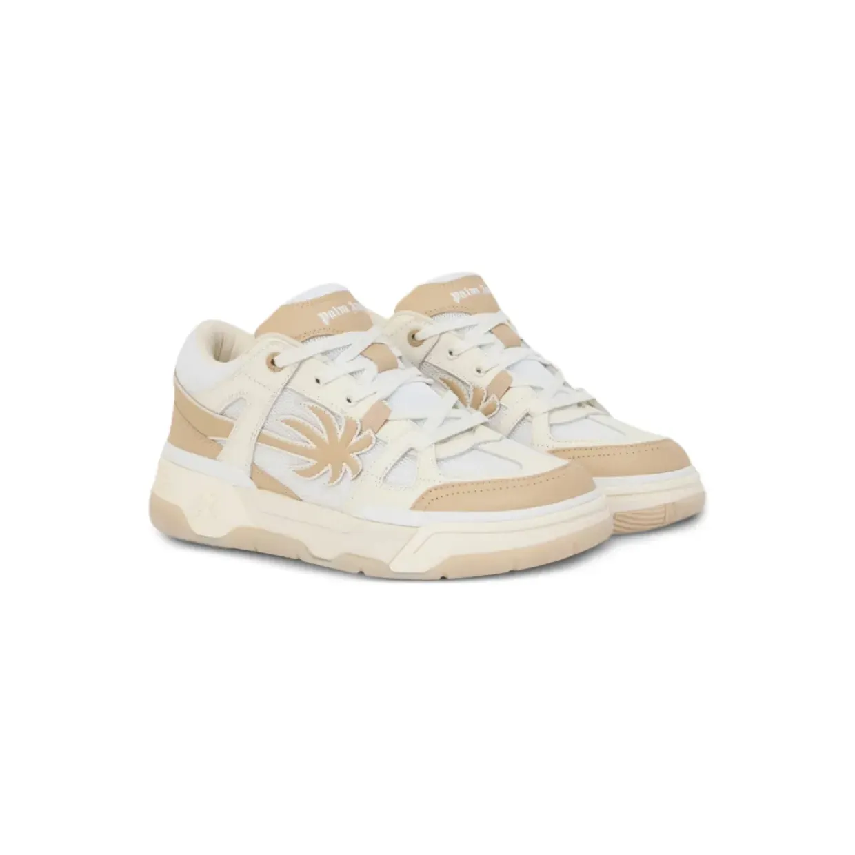 Palm Angels Palm Skate met vlakken en boompatch “White” (PMIA10YS26LEA001)