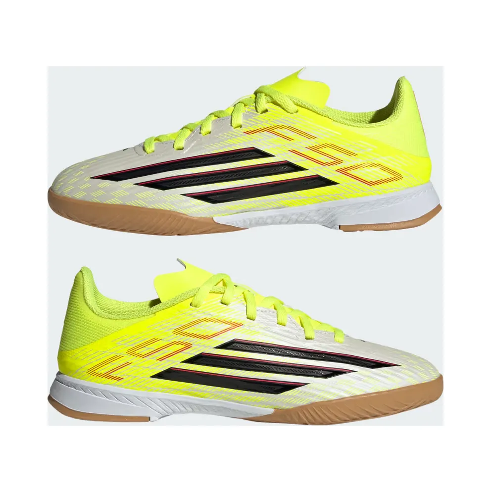 adidas F50 League Indoor Football Shoes Kids “Team Solar Yellow 2 / Core Black / Lucid Red” (JR9019)