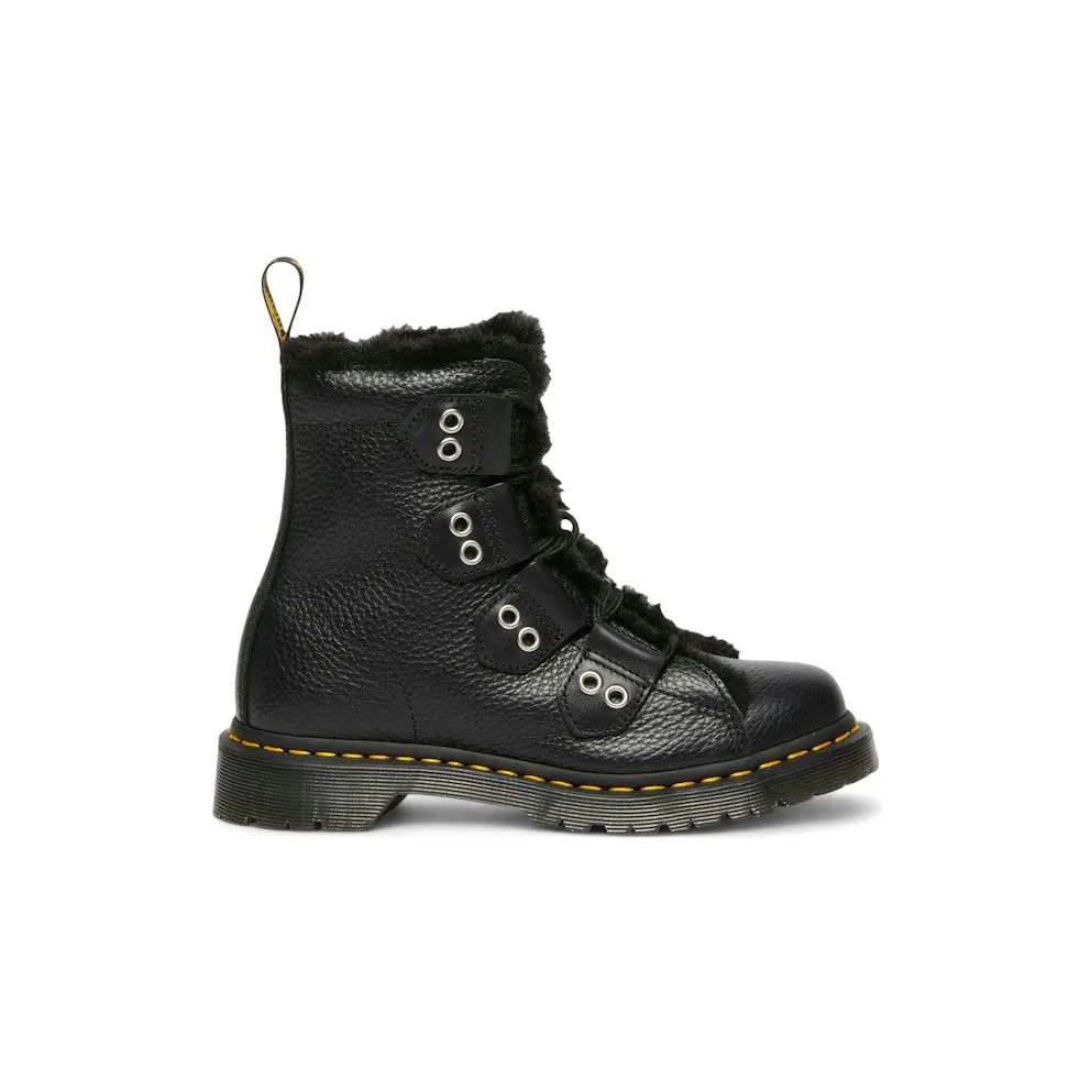 Dr. Martens 1460 Faux Fur Lined Leather Lace Up Boots Black (31876001)