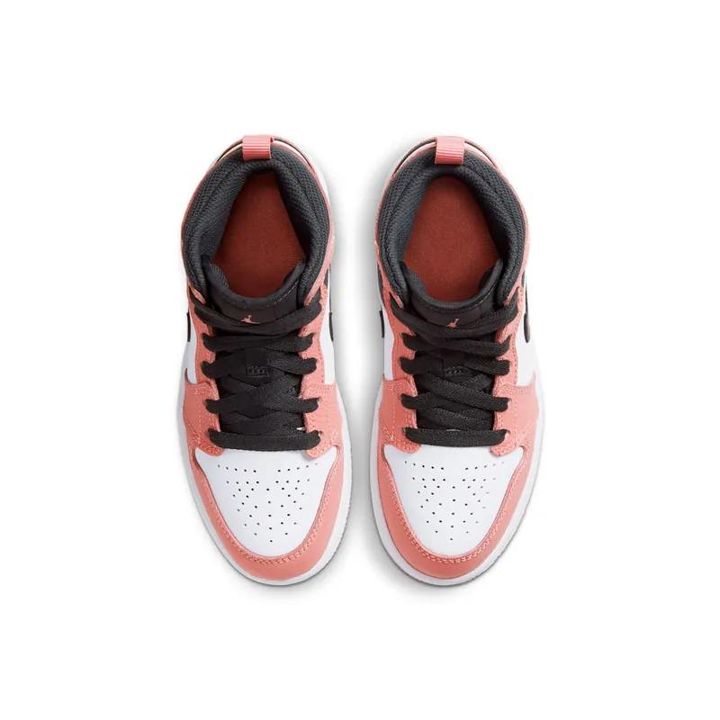 Jordan 1 Mid Pink Quartz (PS) Pink Quartz/Dark Smoke Grey-White (640737-603)