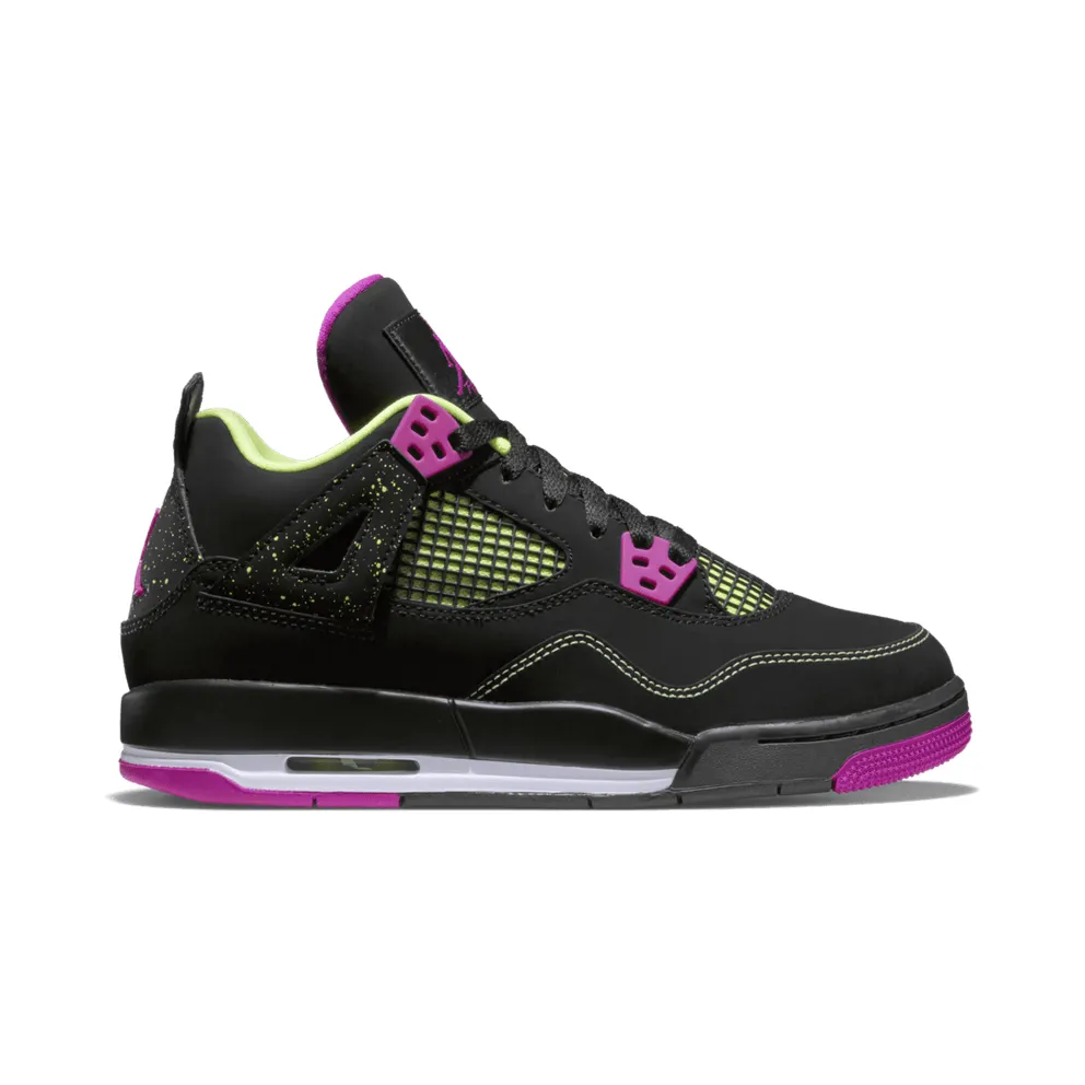 Jordan 4 Retro Fuschia (GS) Black/Fuschia Flash-Liquid Lm-White (705344-027)