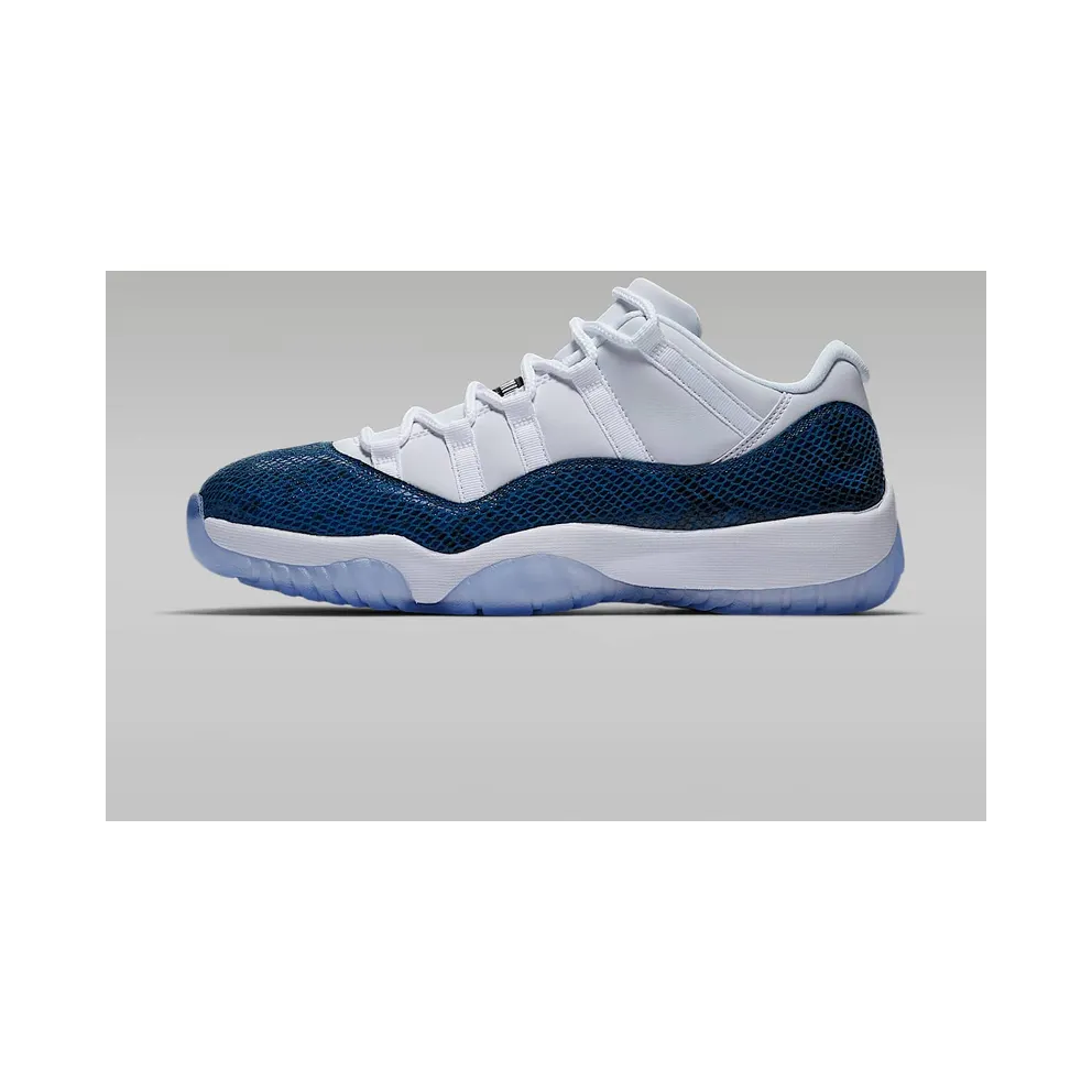 Jordan 11 Retro Low Snake Navy (2019) White/Black-Navy (CD6846-102)