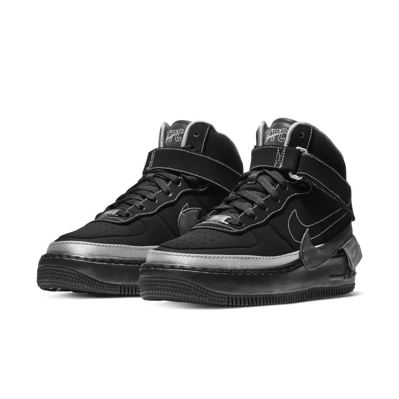 Nike Air Force 1 Jester XX Rox Brown (W) Black/Metallic Silver-Black (BV1575-001)