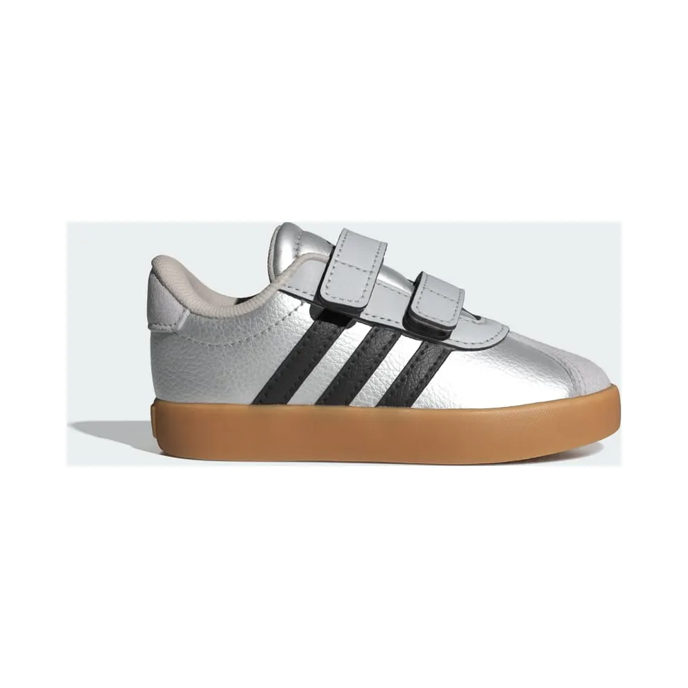 Adidas VL Court 3.0 Skateboard Shoes Kids Silver Metallic / Core Black / Light Solid Grey (IH3965)