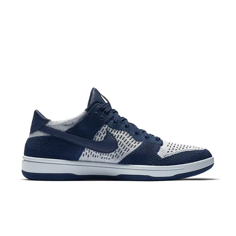 Nike Dunk Low Flyknit College Navy Pure Platinum College Navy/Pure Platinum-Black-Wolf Grey (917746-400)