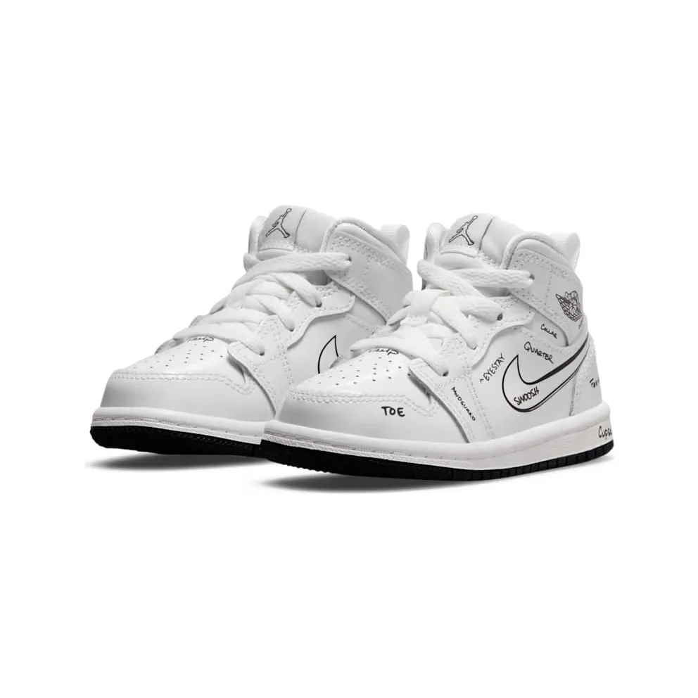 Jordan 1 Mid Schematic “White / Black” (DQ1865-100)