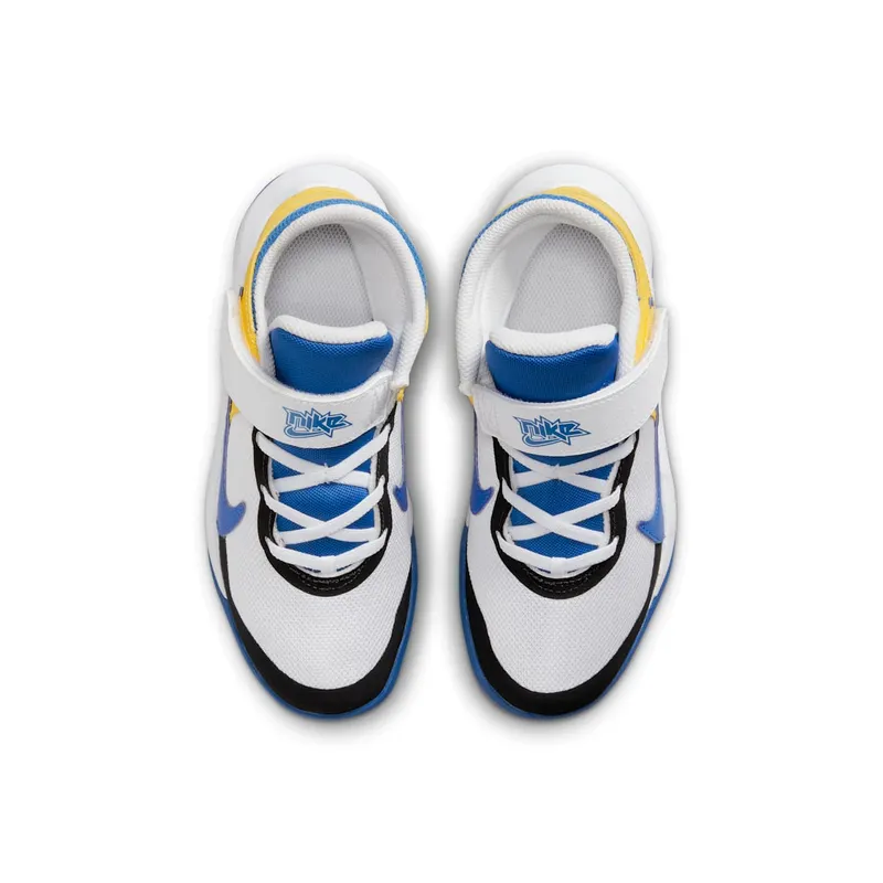 Nike Team Hustle D 10 FlyEase White Yellow Ochre Game Royal (DZ2761-141)