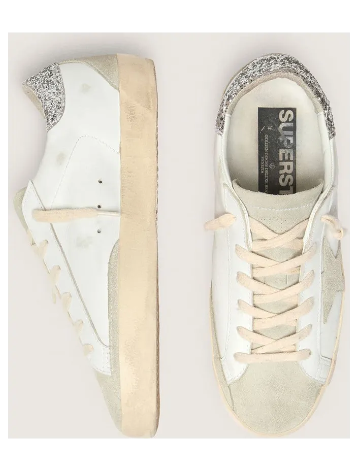 Golden Goose Super-Star With Gray Star And Silver Glitter Heel Tab (GWF00102.F004712.10273) (3)