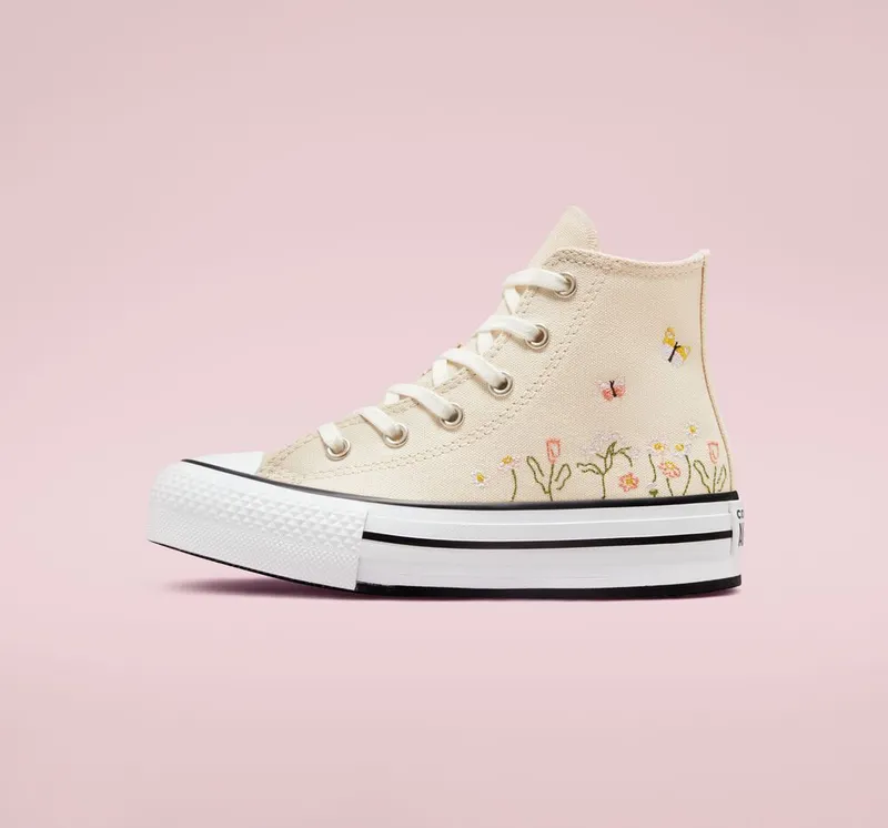 Converse Chuck Taylor All Star Lift Platform Floral Embroidery (A01615C)
