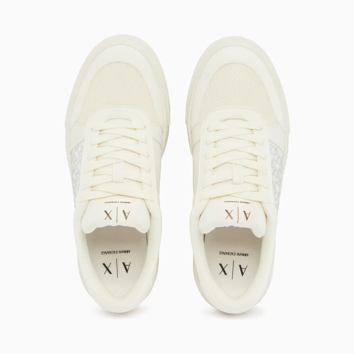 Armani Lace-Up Low-Top Sneakers In Textured Mesh With A Thick Sole (XW002788-AF23057-U0011) (3)