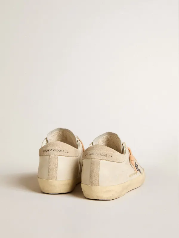 Golden Goose Super-Star Ltd In Leather With Beige Suede Star With Swarovski Studs (GWF00101.F005949.10318) (5)