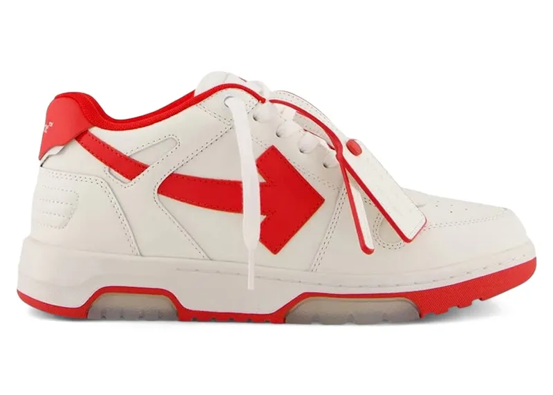 OFF-WHITE Out Of Office “OOO” Low Tops White Red (2024) (OMIA189F24LEA0020125)