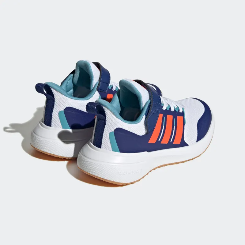 Adidas Fortarun 2.0 Cloudfoam Sport Running Elastic Lace Top Strap Cloud White / Solar Red / Victory Blue (HP5450)