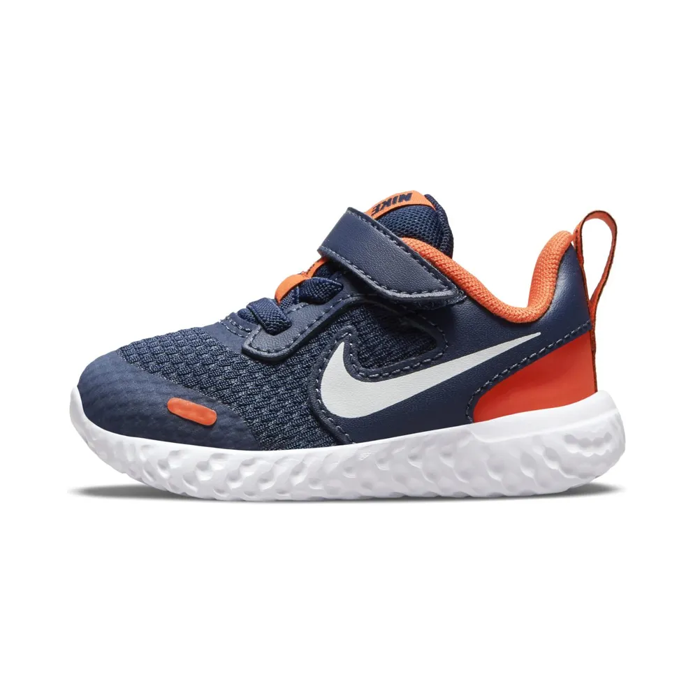 Nike Revolution 5 Blue “Midnight Navy / Orange / White” (BQ5673-410)