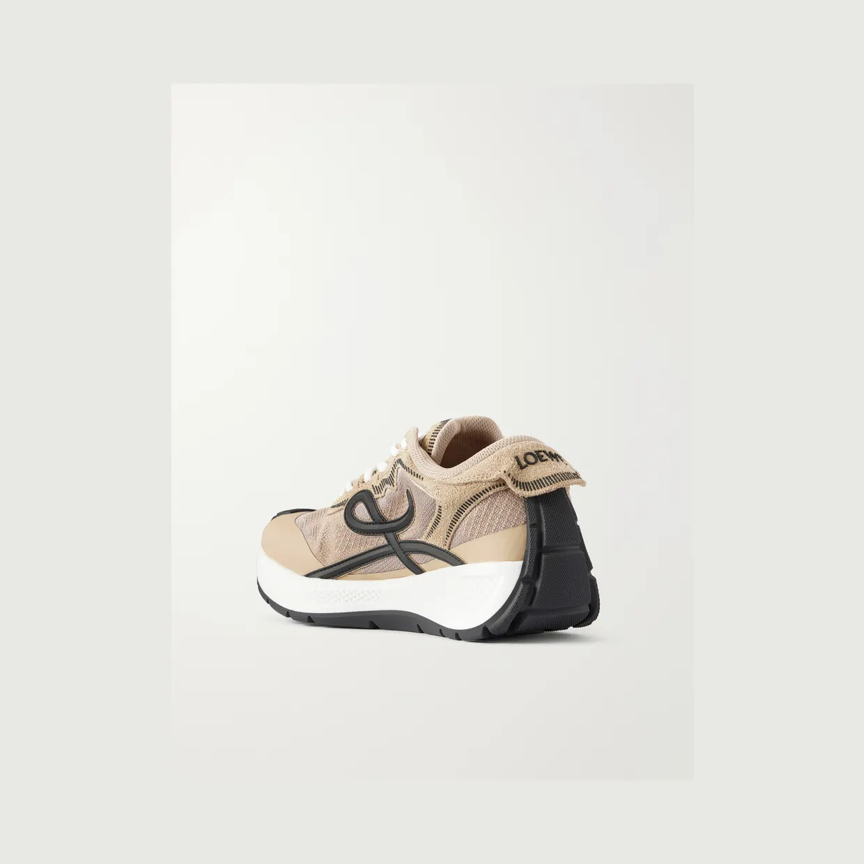 Loewe Pogo Rubber-Trimmed Mesh Sneakers Beige (M816282XCC) (4)
