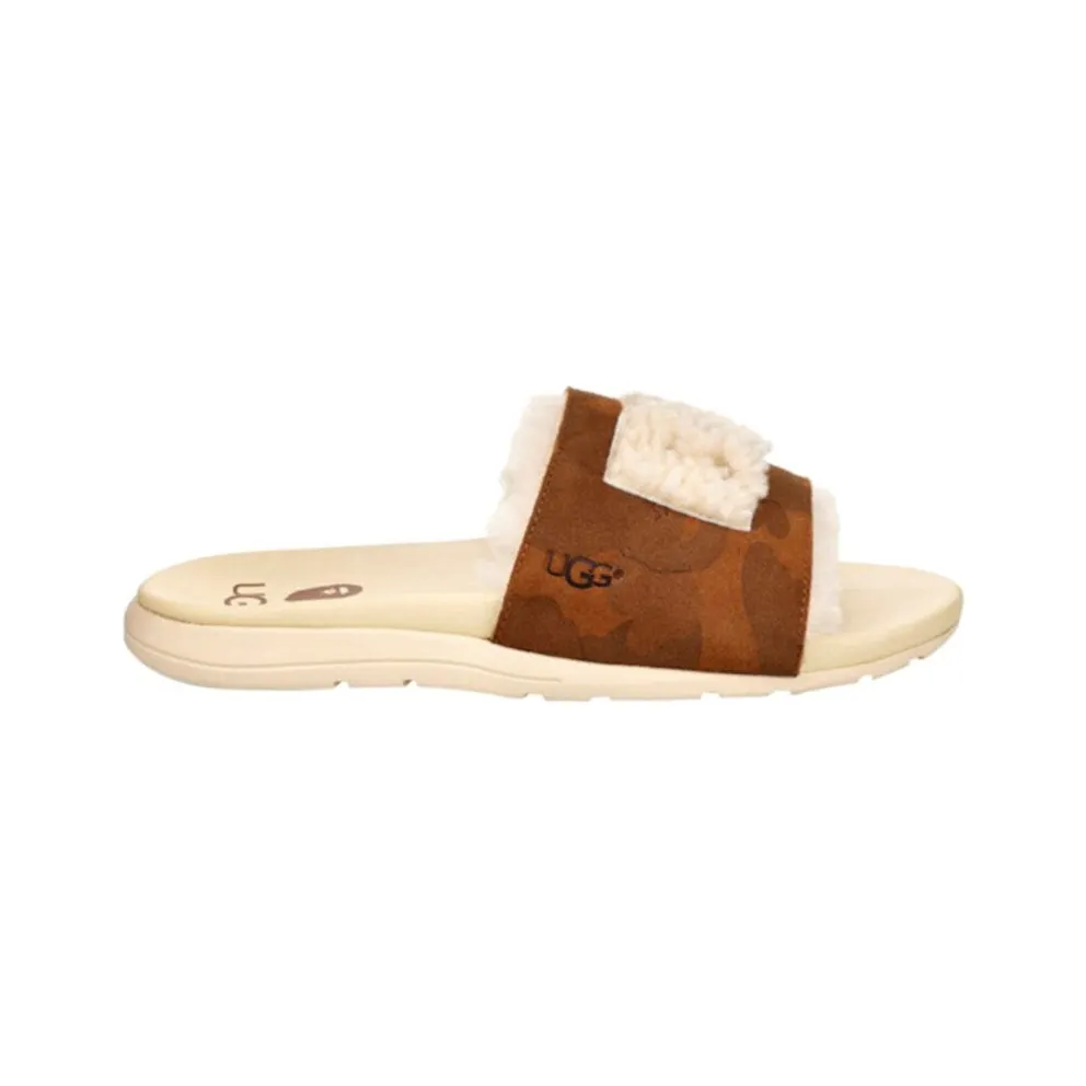 UGG Xavier Fur Logo Slide A Bathing Ape Chestnut (1105398 M / CHE)