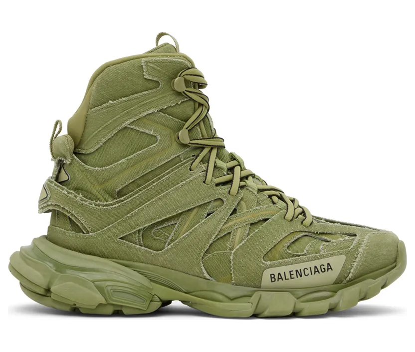 Balenciaga Khaki Track Hike High Top Sneakers (654867-W3RG1-3510)