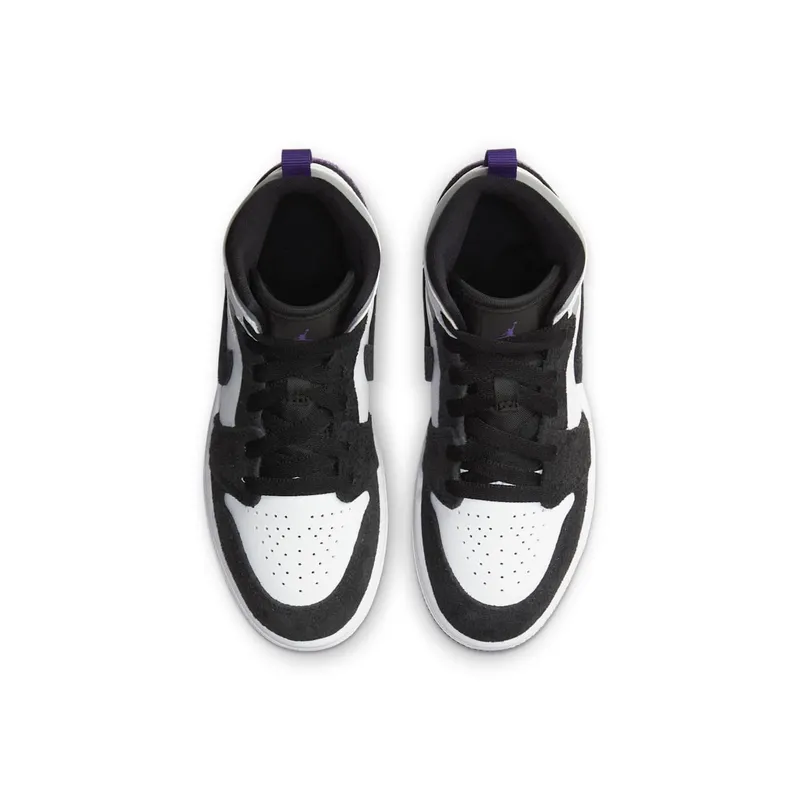 Jordan 1 Mid SE Purple (PS) White/Black-Light Solar Flare Heather-Varsity Purple (BQ6932-105)