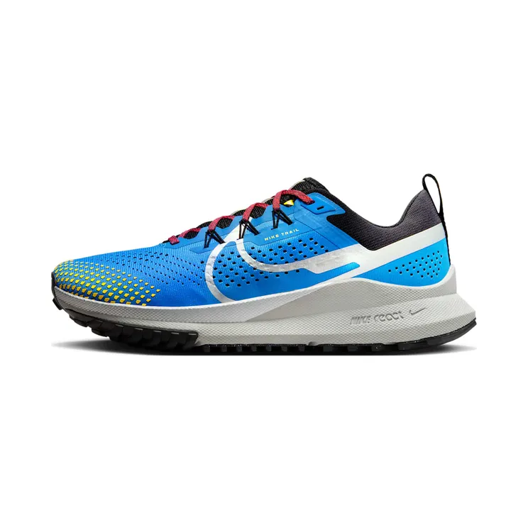 Nike React Pegasus Trail 4 Light Photo Blue Yellow “Light Photo Blue / Track Red / Black / Metallic Silver” (DJ6158-401)