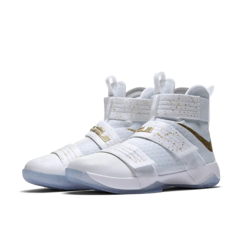 Nike LeBron Zoom Soldier 10 Gold Medal White/Metallic Gold-Dark Obsidian (883333-174)