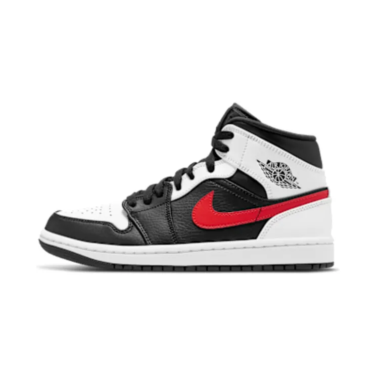Air Jordan 1 Mid (GS) “Black / White / Chile Red” (554724-075)