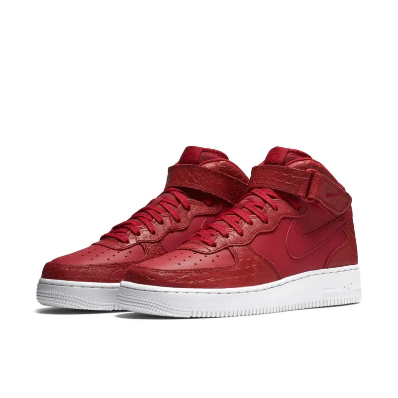 Nike Air Force 1 Mid Red Python Gym Red/White (804609-601)