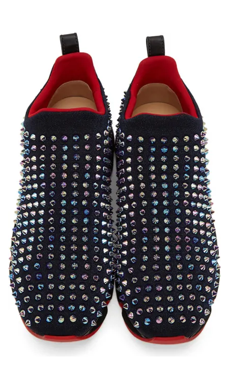 Christian Louboutin Black Spike Sock Sneakers (1200318) (4)