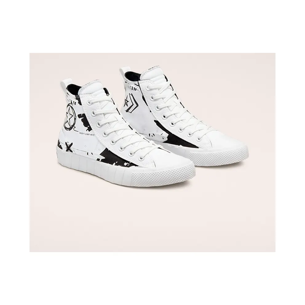 Converse Script Print UNT1TL3D High Top White/white/black (171231C)