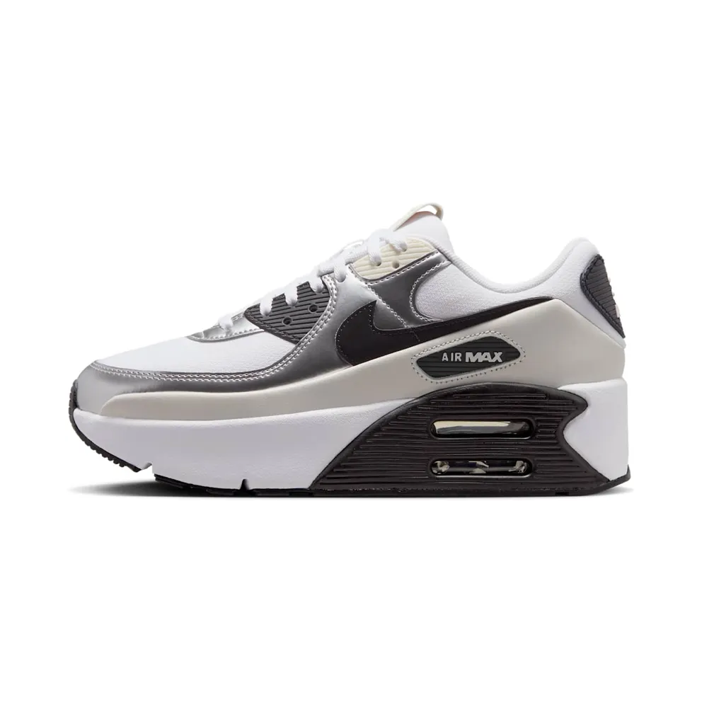 Nike Air Max 90 LV8 White Phantom Metallic Silver Black (IB0170-100)