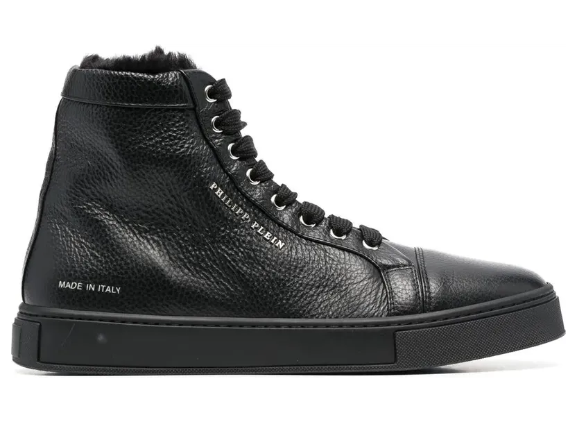 Philipp Plein High-Top-Sneakers mit Shearling “Black” (LABSUSC0404PLE010N)