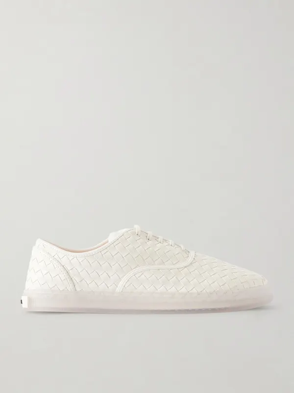 Bottega Veneta Intrecciato Leather Sneakers White (867848V2ED0)