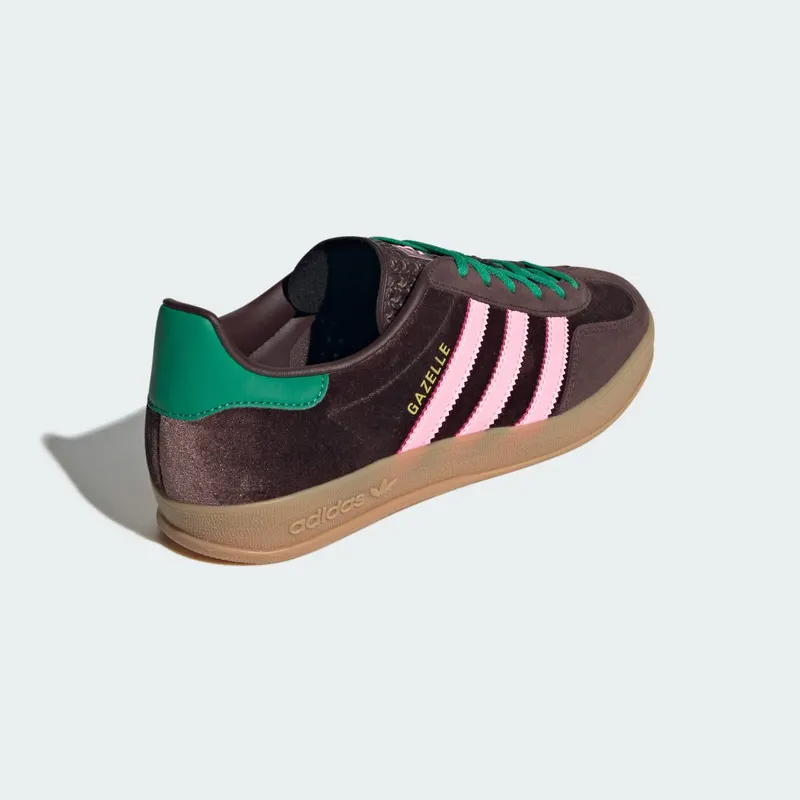 Adidas Gazelle Indoor Dark Brown / Glow Pink / Court Green (JI2714)