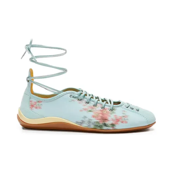 Lili Curia Isolde floral-print lace-up “Blue” (LC61016)