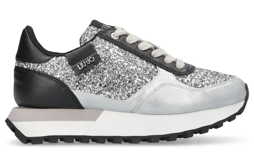 Liu Jo sneaker Laminated/Glitter Silver/Black (BF5057EX015S1S01)