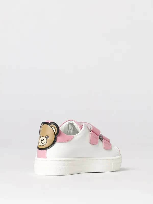 Moschino Leather Sneakers with Flower and Teddy Pink (8307001) (2)