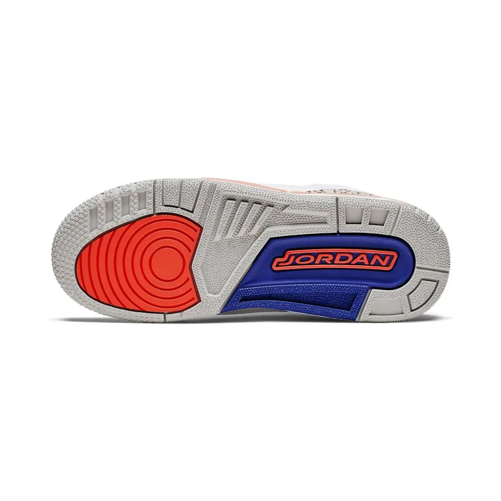 Jordan 3 Retro Knicks (GS) White/Old Royal-University Orange-Tech Grey (398614-148)