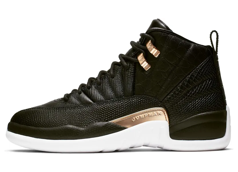 Jordan 12 Retro Black Metallic Gold White (W) “Black / White / Metallic Gold” (AO6068-007)